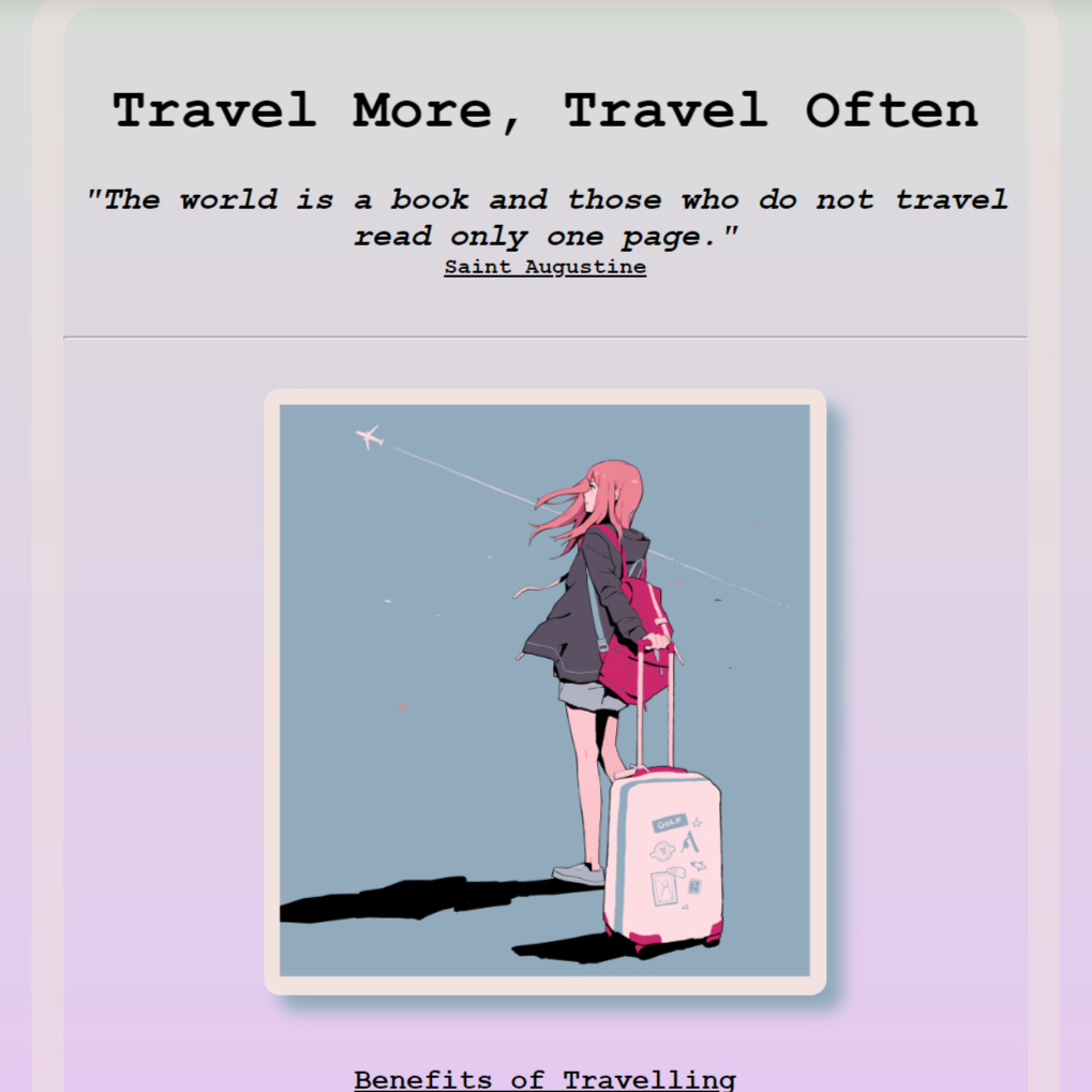anime girl traveling landing page icon